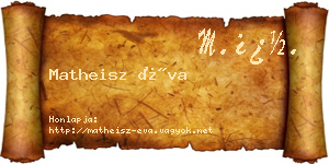 Matheisz Éva névjegykártya
